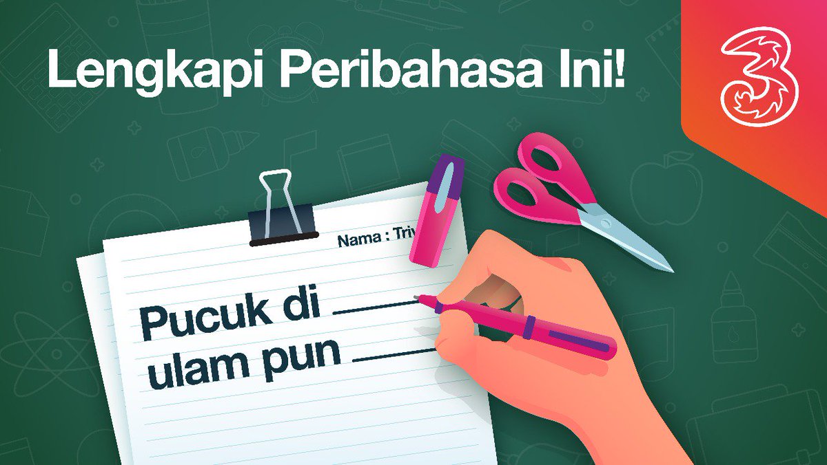 Saatnya #3viaTime ;) Yuk ikutan, nih caranya:

1. Wajib follow akun <a href="/3CareIndonesia/">3Care Indonesia</a>.
2. Retweet &amp; like postingan ini.
3. Lengkapi peribahasa ini di kolom komentar.
4. Jangan lupa, sertakan hashtag #3ViaTime &amp; #3CareForYou ;)

Ditunggu sampai Minggu, 7 Juli 2019!