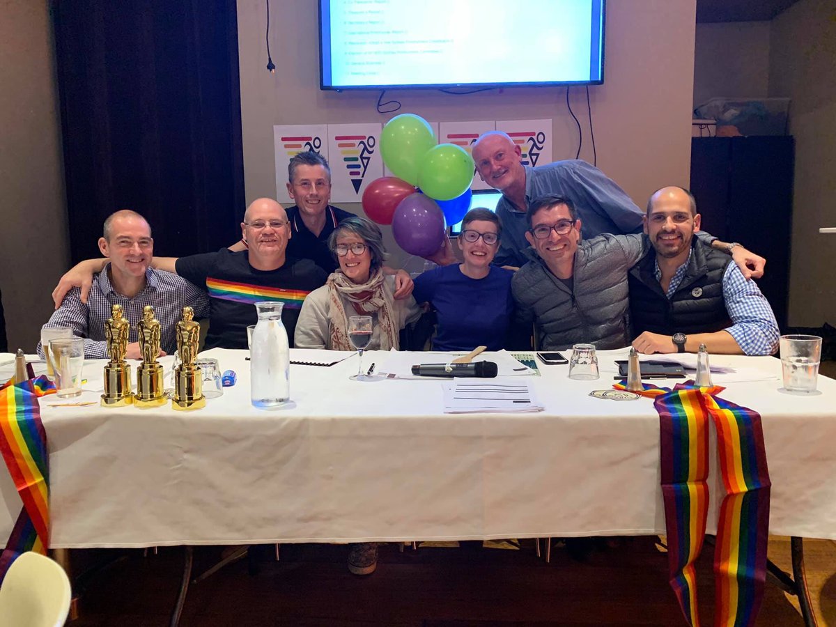 Thank you so much to our outgoing 18/19 Committee. What a year: Paris Gay Games, 80s themed Mardi Gras and our fabulous new uniforms!