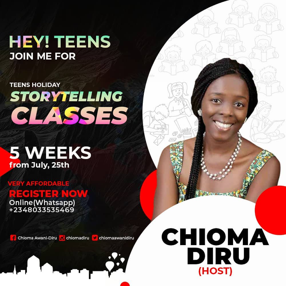 It's summer time! Online fun that turns you into a scriptwriter/novelist pro... just with that phone! Don't know a teen? Sponsor one through our scholarship base.

#teenwritingclasses 
#sponsorateen
#summerbreakactivities
#holidayfun
#chiomadiru
#storytellingclasses 
#charity