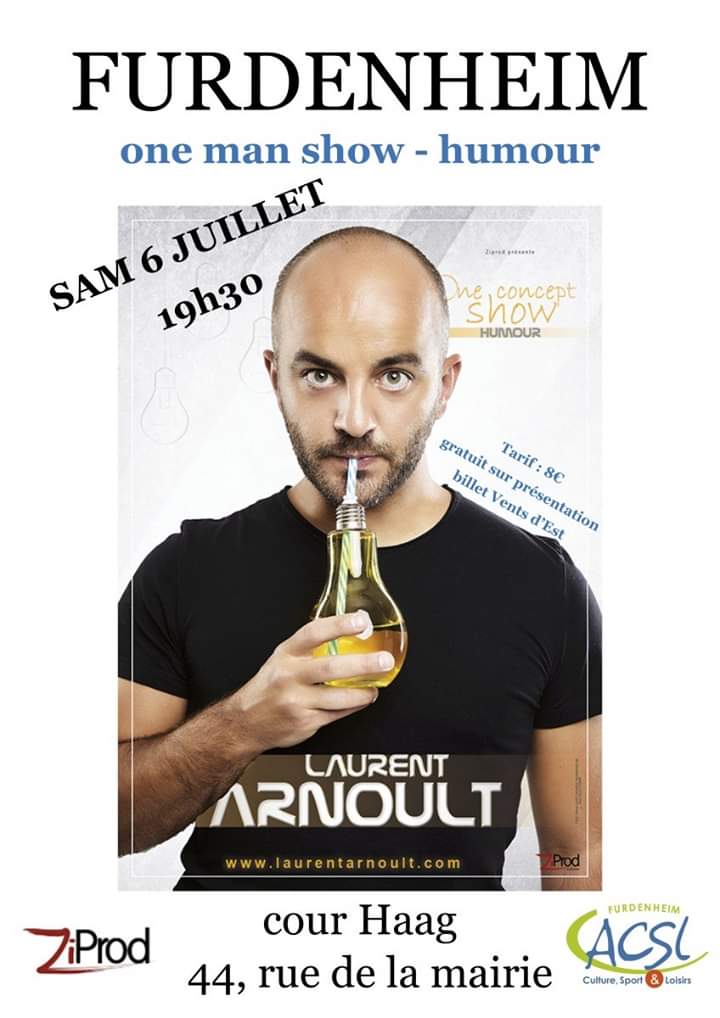 ✌️ Idée de sortie pour ce samedi 06 Juillet 2019 ✌️

Retrouvez <a href="/laurentArnoult/">Laurent ARNOULT</a> en spectacle ce soir à #Furdenheim (67) - #strasbourg dans le cadre de sa tournée « One Concept Show ». 

Infos  #LaurentArnoult sur mon site #MesRendezVous : 

mesrendezvous.org/2017/10/03/lau…