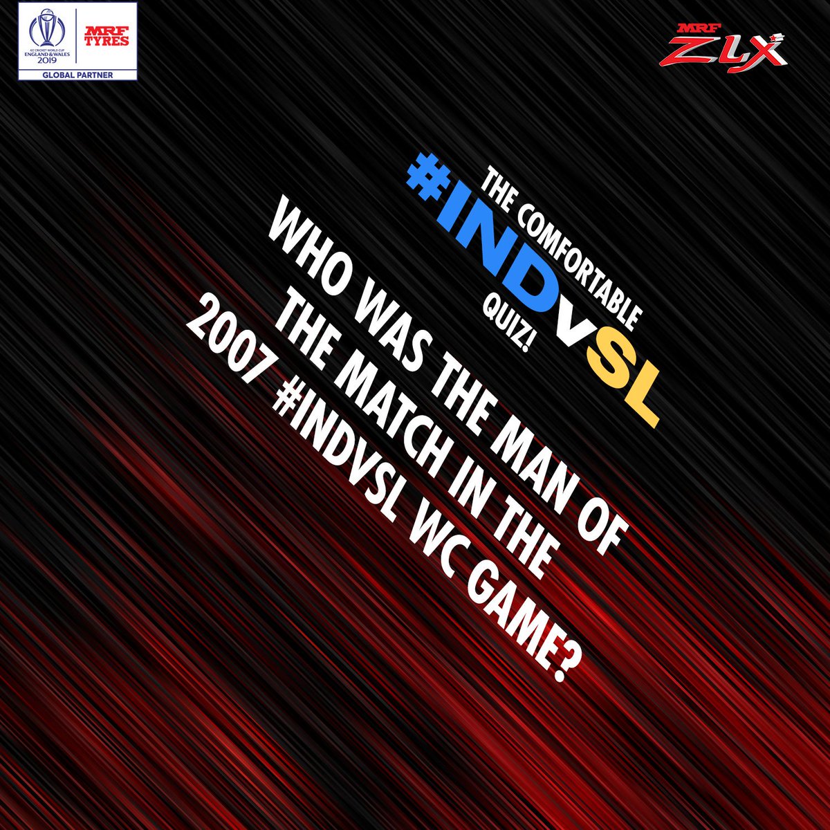 MRFWorldwide's tweet image. Question no. 6!

The 2007 encounter against SL is a one to forget. But can you recall the answer to this one?

To be eligible to win:
-Answer with #RideAlongWithMRF
-Retweet the question
-Follow us

#INDvSL #CWC19