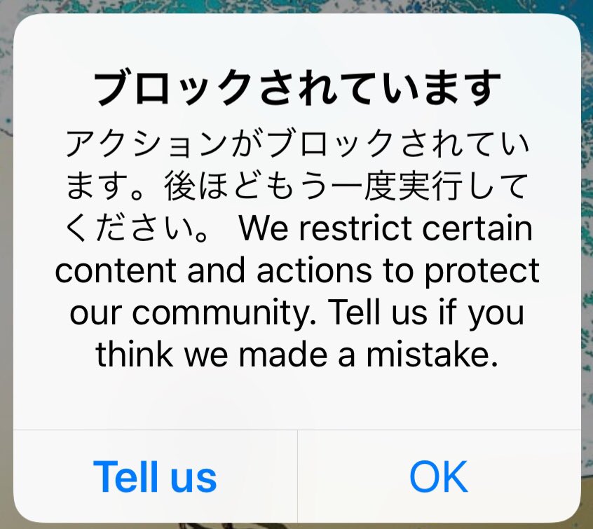インスタ アクション が ブロック され てい ます