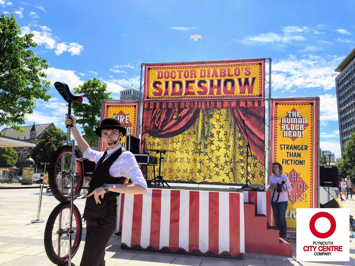 PlymCityCentre's tweet photo. A great start to the Plymouth Summer of Fun with a wide range circus tricks in #Plymouth #CityCentre https://t.co/SONPXEvqBh