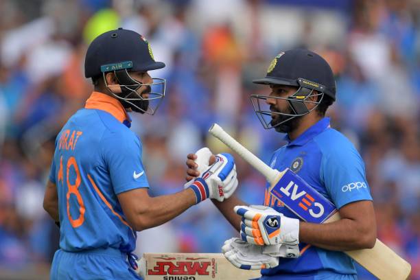 Virat Kohli and Rohit Sharma during a World Cup 2019 match (Credits: Twitter/Virat Kohli)