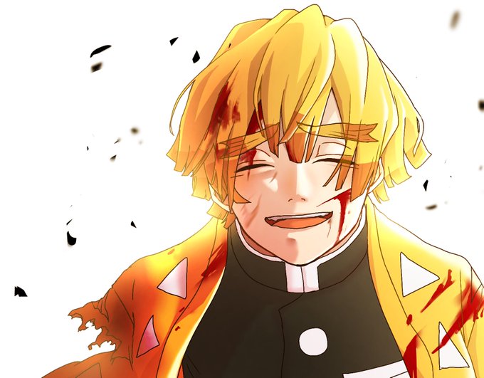 はち助さんがTwitterに投稿した我妻善逸(鬼滅の刃)のイラスト。