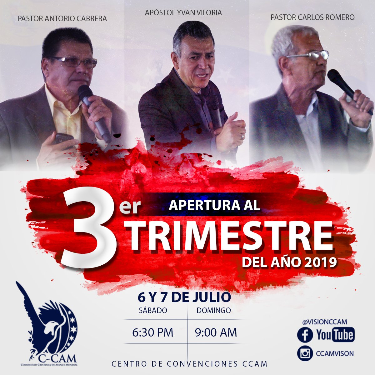 CcamVision's tweet photo. Hoy tendremos nuestro segundo día consecutivo de celebración al apertura  del 3er Trimestre del año 2019
¡Te esperamos!
#VisiónCCAM #ComunidadCristiana #LaBendiciónHaráQueHaya #Jesucristo https://t.co/dijzhfAXkW