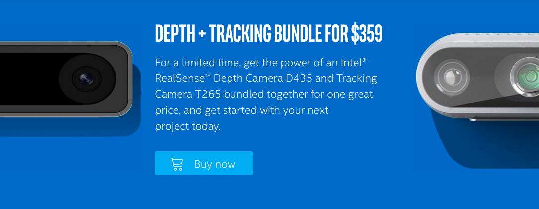 RealSenseai's tweet image. A #DepthCamera + #TrackingCamera at one low price, $359. Get it here realsen.se/Ob8u4j

#Robotics #ComputerVision #AR #AI #IoT