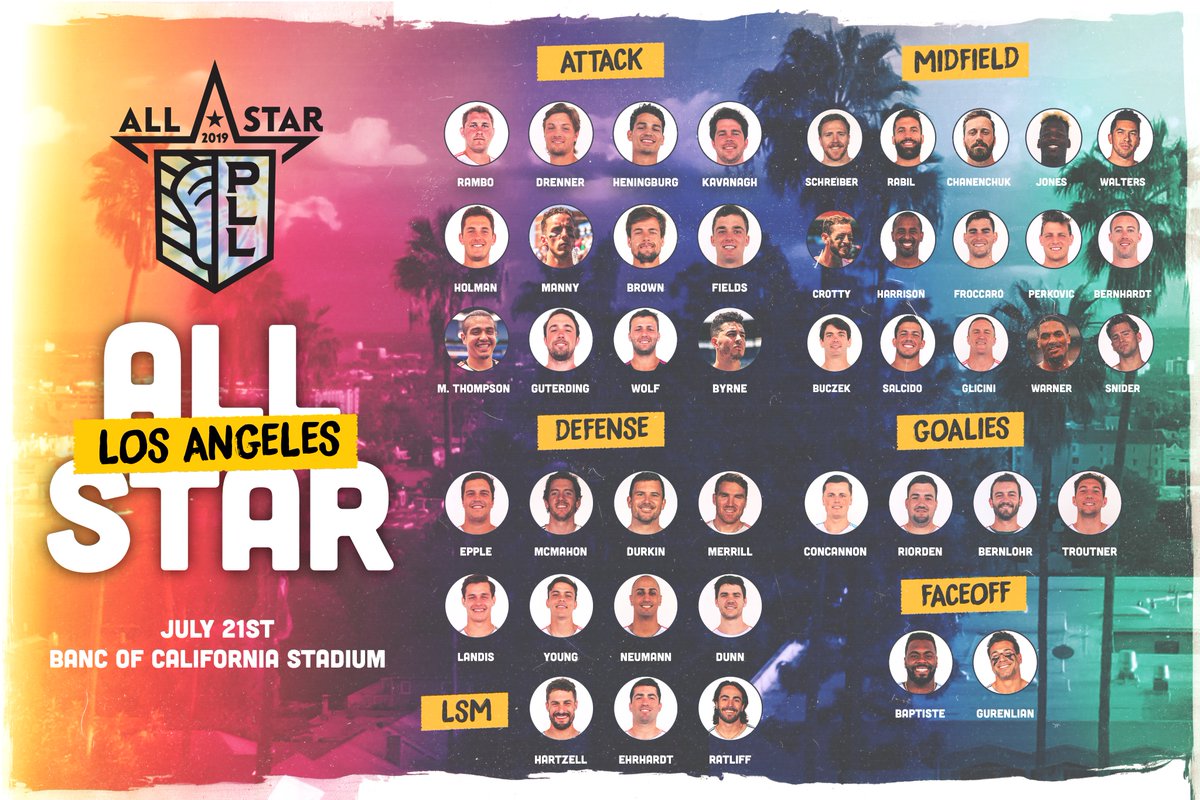 The 2019 PLL All Stars! 

⭐️⭐️⭐️

🏟️ July 21st in LA #PLLASG