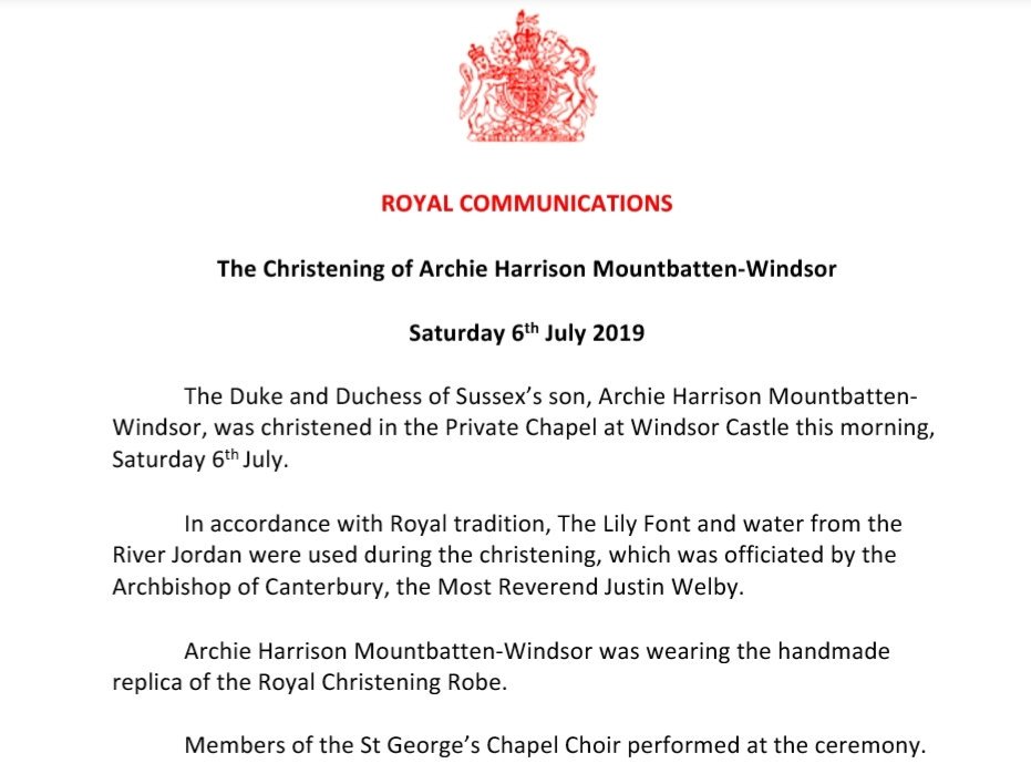 The christening of Archie Mountbatten-Windsor l TheSussexTeam.com