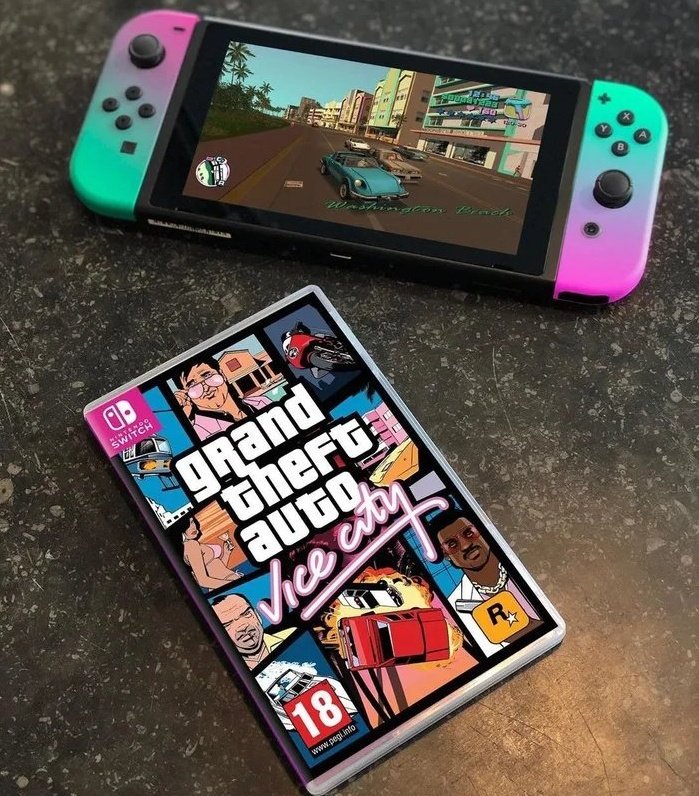 X 上的Multiplayer 👾：「Grand Theft Auto: Vice City - Nintendo Switch konsept  çalışması. 🦄 📸: @9GAG https://t.co/M4dQ6TcZ11」 / X