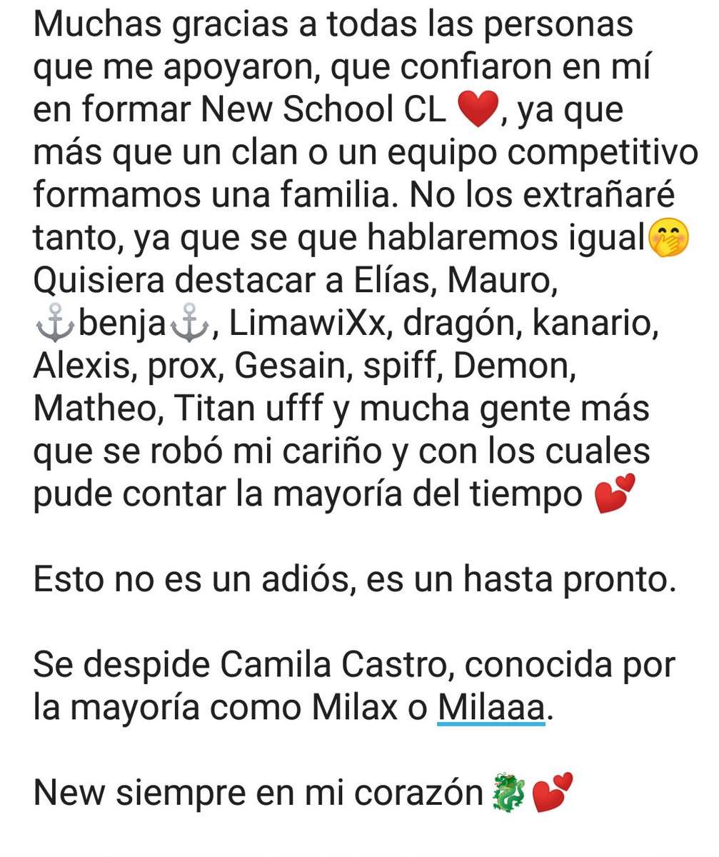 Milax_NsCL's tweet photo. #Despedida 
Muy agradecida de todo lo logrado, cada partido se jugó con el corazón, cada jugador entregaba todo con garra y pasión. Sin duda me llena de orgullo el haber pasado 3 años junto a uds, jugadores desinteresados, dejándolo todo en cancha solo para dejar a new en lo alto https://t.co/C9waZEiF8P
