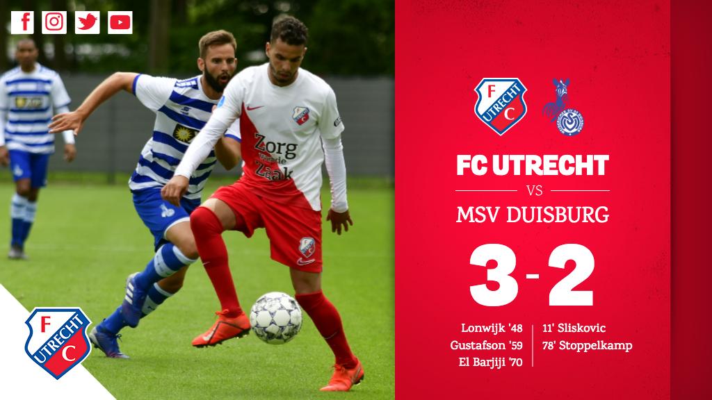 ⚽ In een besloten vriendschappelijke wedstrijd heeft #fcutrecht zojuist gewonnen van <a href="/MSVDuisburg/">MSV Duisburg</a>.

Straks een verslag en foto's op fcutrecht.nl en morgen een samenvatting op ons YouTube-kanaal!