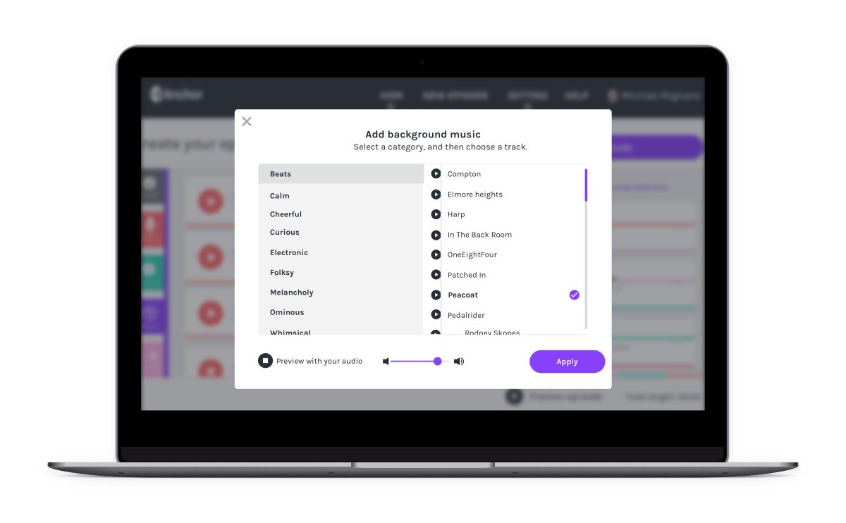 spotifycreator's tweet photo. Add some grooves to your podcast with background music—now on web! ✌️😎

We’ve also added an easy manual volume adjuster so you can choose the sound that fits your vibe. Try it now! ➞ https://t.co/oST6rVbEeA https://t.co/Yv5TNmg8Vr