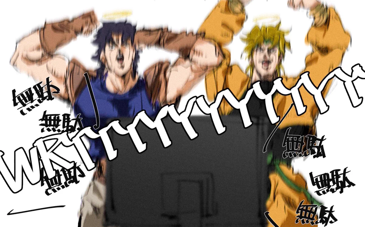 ジョルノの活躍を見て興奮するディオとジョナサン