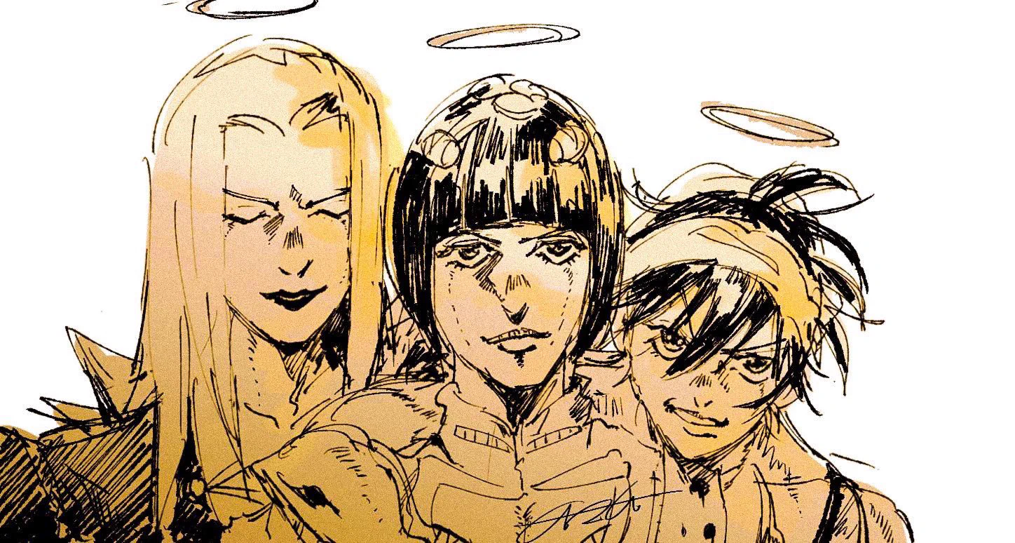 ジョルノの活躍を見て興奮するディオとジョナサン