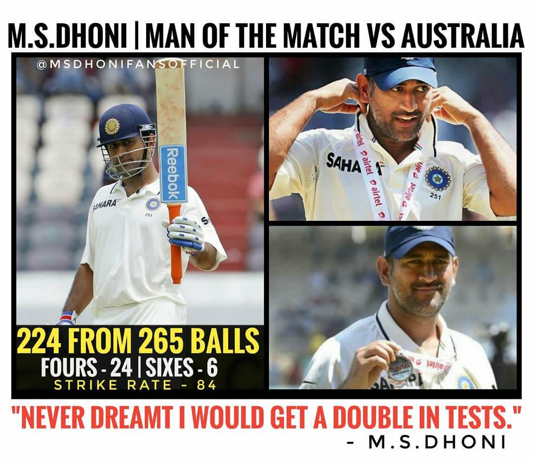 Ms Dhoni Fans Official Pa Twitter Chennai S Favourite Captain Batsman And Wicketkeeper Went On To Score 224 Against Australia In His Second Home Chennai In The Year 13 Happybirthdaydhoni Msd38 T Co V0al9di99i