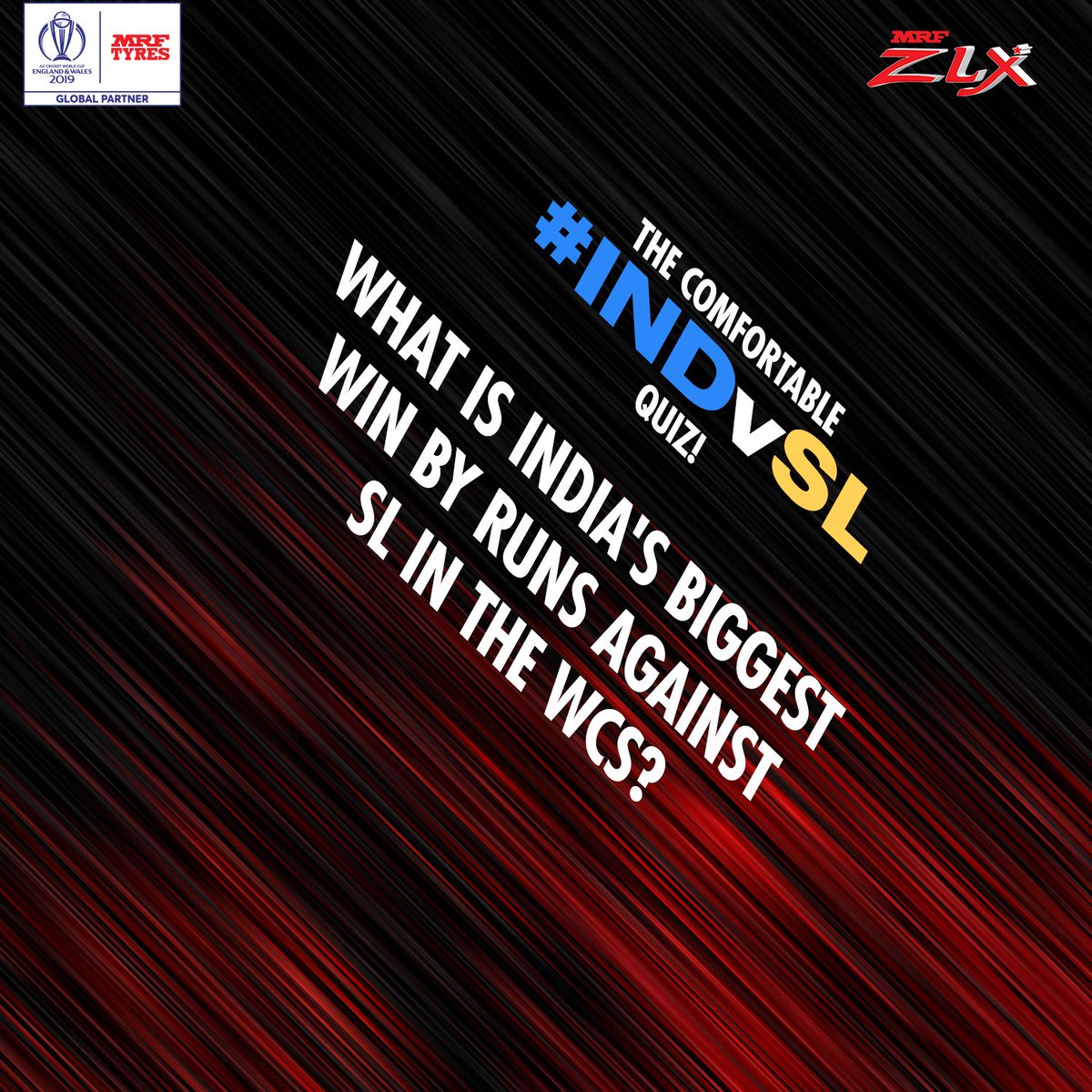 MRFWorldwide's tweet image. Question no. 14

India are cruising towards a comfortable victory but do you know what has been their biggest victory?
 
To be eligible to win:
-Answer with #RideAlongWithMRF
-Retweet the question
-Follow us

#INDvSL #CWC19