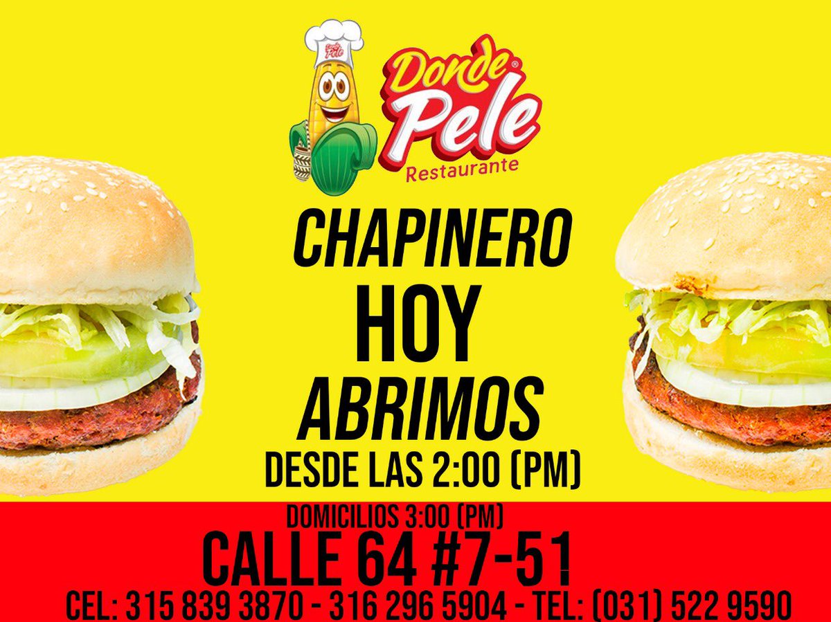 HOY HOY HOY en la nueva sede de #chapinero ¡abrimos! Desde las 2:00 (pm) el servicio de domicilio disponible desde las 3:00 (pm) #calle64#7-51 📲 315 839 3870 - 316 296 5904 📞 (031) 522 9590 #chapinero