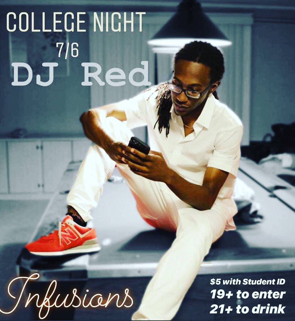 InfusionsTroy's tweet photo. If you are in town #TONIGHT come to #Infusions. College Night. Free Cover to 10. $5 Cover for Overs and Greeks $7 for Unders. Top Shelf Drink Specials All Night. DJ Red on crowd control. #SeeYaAtInfusions @DamnDJRed https://t.co/Nu95Yf3IV8