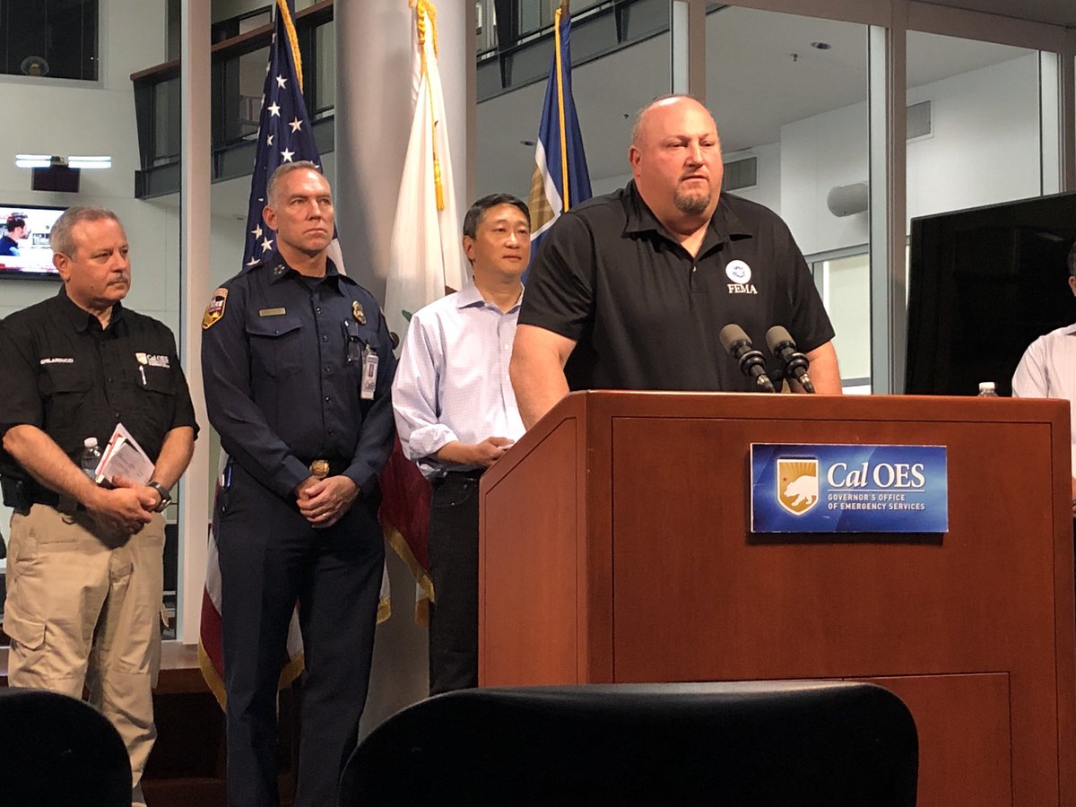 TPalamidessi's tweet photo. Re: SoCal Quake: “Cal OES will remain at Level 1 highest level until further notice” - Cal OES. State And Federal agencies on the ground near Ridgecrest and Trona assisting with damage and those displaced. @kcranews https://t.co/1VPH5FpNL9