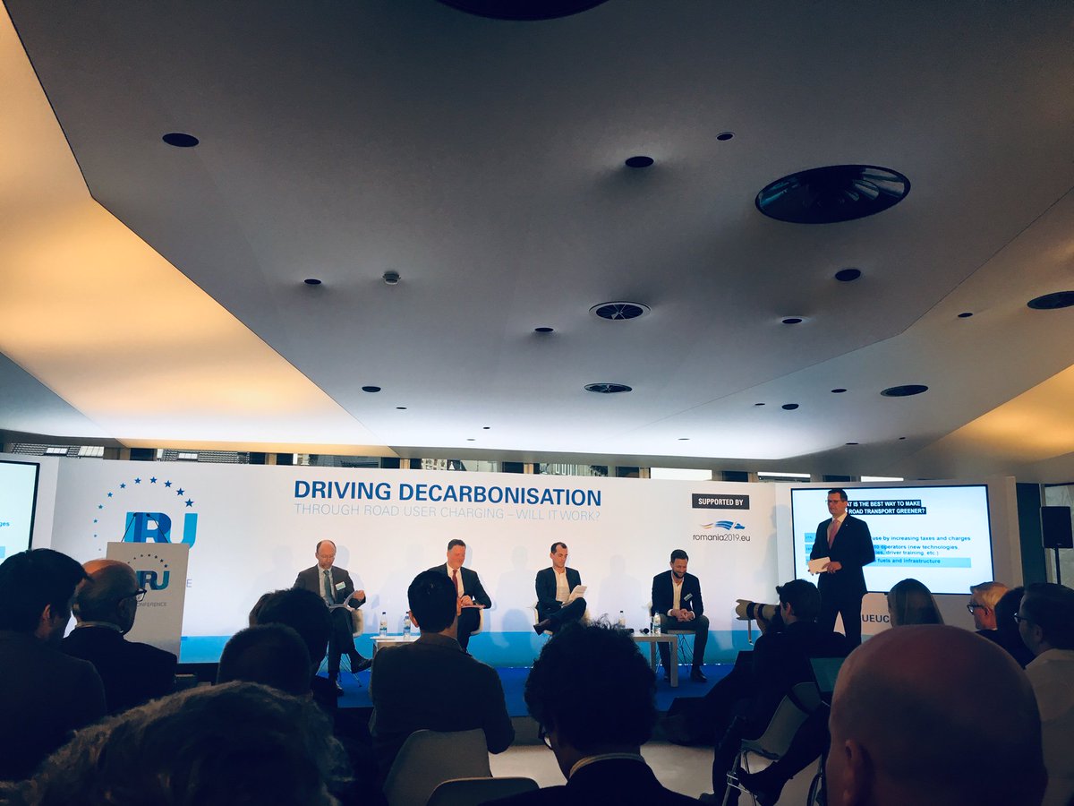 Very interesting and timely panel debate on how to make #roadcharging a success for the #decarbonisation of the road transport sector <a href="/the_IRU/">IRU</a> <a href="/BaldwinMatthew_/">Matthew BALDWIN</a> #RO2019EU #IRUConference