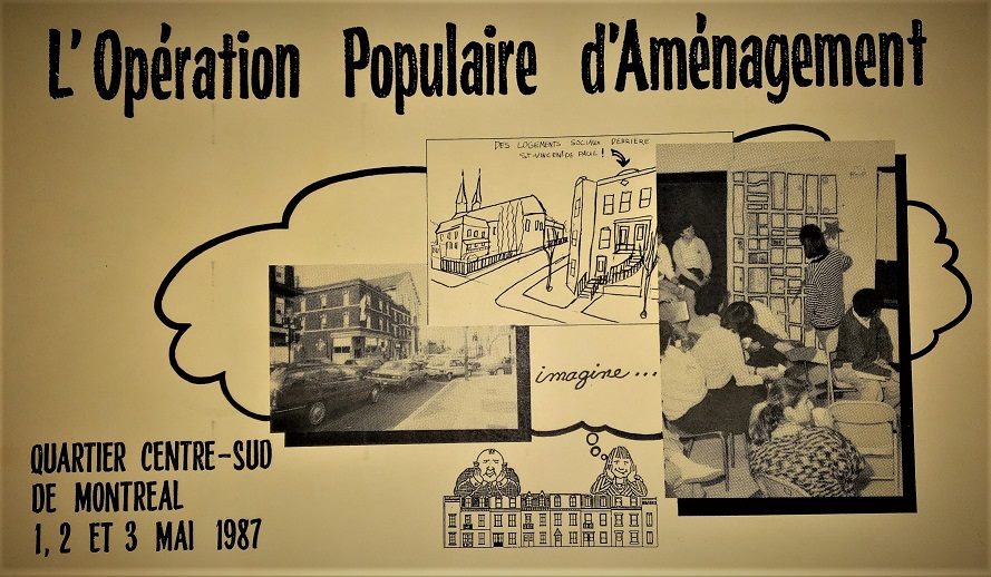 #101histoires1territoire Les 1er, 2 et 3 mai 1987 avait lieu dans le quartier #CentreSud L'OPÉRATION POPULAIRE D'AMÉNAGEMENT (OPA): un exercice pratique de planification participative permettant d'élaborer des projets d'aménagement pour améliorer le milieu de vie. <a href="/OCPMontreal/">Office de consultation publique de Montréal</a>