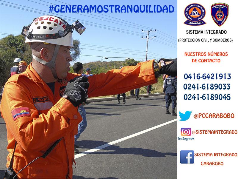 #6Mar Comunícate con nosotros ante cualquier evento adverso que se presente en nuestra entidad #Carabobo #respuestainmediata #GeneramosTranquilidad #apoyo #24horas #sistemaintegrado <a href="/CaraboboGB/">Gobierno de Carabobo</a> @bomberocarabobo <a href="/Jacobo_Vidarte/">Jacobo Vidarte Donaire</a> <a href="/rubendarioreina/">ruben dario reina</a> <a href="/yoel_bracho/">yoel_bracho</a> @gonzalezcolonc