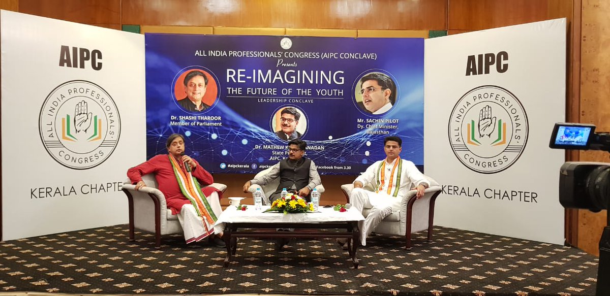 ProfCong's tweet photo. We thank all those people who joined us for an incredible interaction between @ShashiTharoor @SachinPilot @Kuzhalnadan. 

Thank you team @AipcKerala you have made us proud. 

We are #Professionals4Progress 
We are #Professionals4Congress https://t.co/hcD89Iekwv