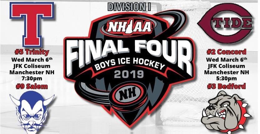 CHSTideHockey's tweet photo. Concord takes on Bedford in the semis tonight at JFK. Puck drop set for 530pm. Come on down and support the Tide as they look to punch their ticket the Finals. #TidePuck https://t.co/j2nhWIXzJ7