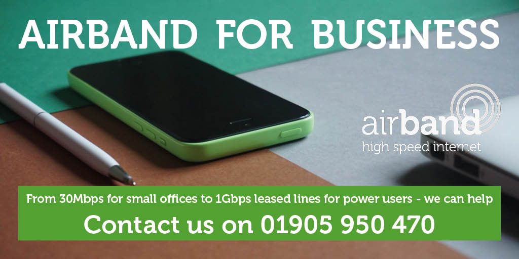 Heads up, #HerefordHour! @UKAirband are coming as part of the @Fastershire rollout: Our new #Marches network might be just what you need to get better #BusinessBroadband from a leading #AltNet: Call our Biz Team NOW on 01905 950 470. Free quotes/surveys #RuralRevolution