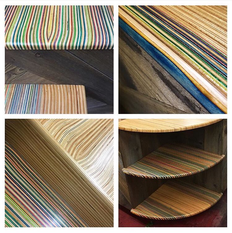 goodmichgood's tweet photo. Who knew that old used skateboard decks can be recycled into stunning custom furniture? @IrisSkateboards https://t.co/jTAwxEEryf