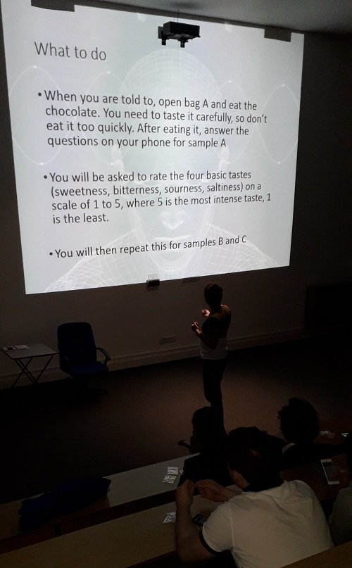 KESWitley's tweet photo. Thank you to #KESWsixthform pupils Gulfy and Jacob for an excellent presentation and interactive fun on 'the psychology behind our perception of the world'. The chocolate experiment was amazing.  #KESWinspire #KESWstem https://t.co/Flr56j6i2r