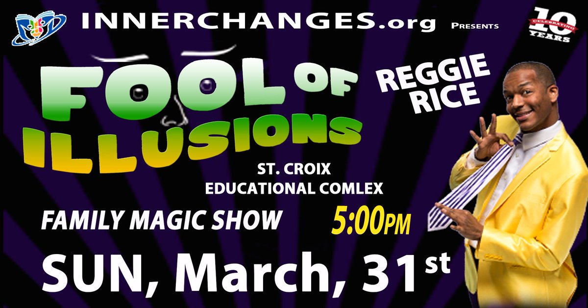 Comedy Illusionist Reggie Rice’s  
FOOL OF ILLUSIONS!
March 16, 2019, Show Starts at 6:00 pm
Only $10.00 Advance $15.00 Door, 3 years &amp; under FREE!
Tickets are available at FOOLOFILLUSIONS.com 
Benefit Great Mills Class of 2020 and Mental health Education.