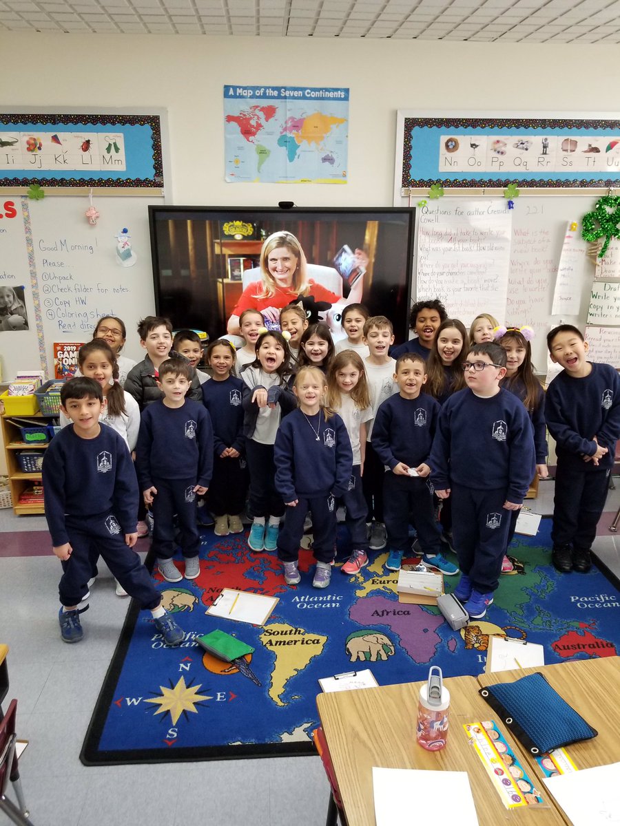 TechTripi's tweet image. Our 2nd Graders LOVED today’s @SkypeClassroom event with @CressidaCowell! We are excited to start using all the tips you gave us in our writing!!!