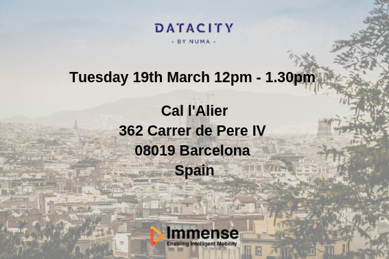 Immense_AI's tweet photo. On the 19th March, @NUMA_bcn & @bcn_ajuntament will be presenting the preliminary results of the DataCity program; a project which Immense has been working on alongside @ferrovial_es & @300000kms
#Lastmile #Simulation #sustainability #Barcelona #DataCitybyNuma https://t.co/SEAwPV5D56