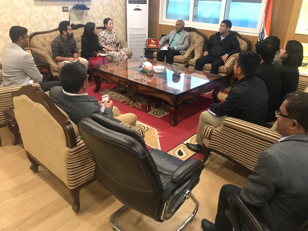 PemaKhanduBJP's tweet photo. Was glad to interact with young and dynamic Arunachal CM fellows today. They were selected through a rigorous and transparent application process. I hope they will contribute to states progress. @PMOIndia https://t.co/fGmkfc43kF