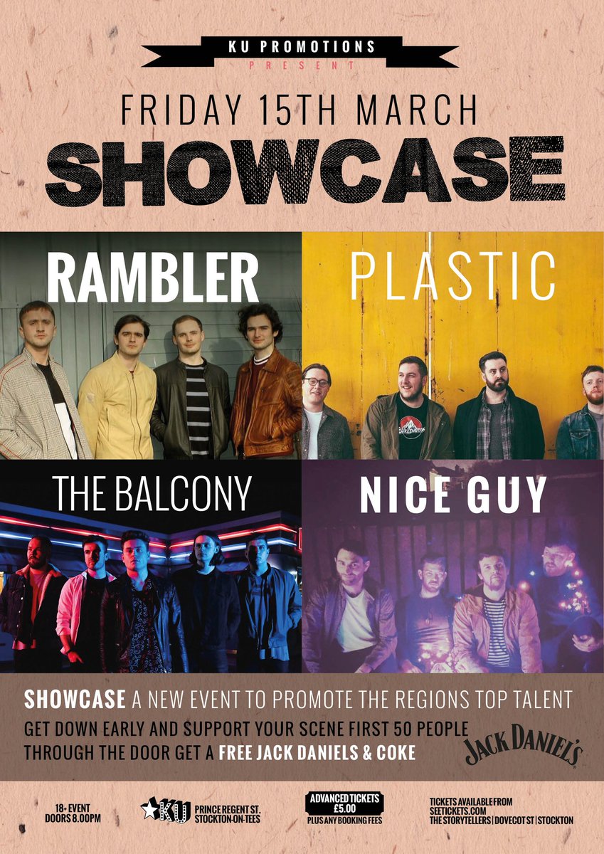 First 50 through the door for this get a free Jack and coke on us via Jack Daniel's ❤

Rambler
Plastic
The Balcony
NICE GUY

🤙