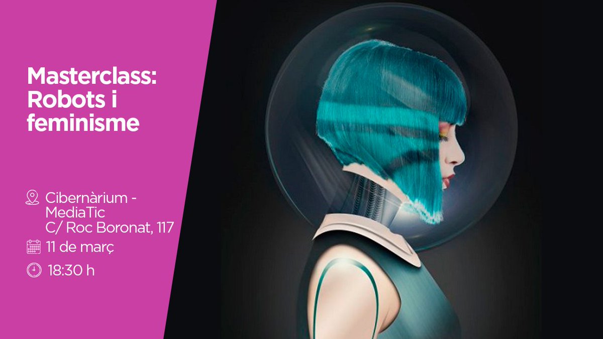 bcn_empreses's tweet image. 1️⃣ Com pot contribuir la intel·ligència artificial a l’equitat de gènere? Descobrim-ho amb la #MasterclassCibernàrium imprescindible ‘Des del robot assistent fins al robot sensual’ de la mà d’Alicia Casals. #DiaInternacionalDeLesDones
👉 ow.ly/jCLx30nSVwh