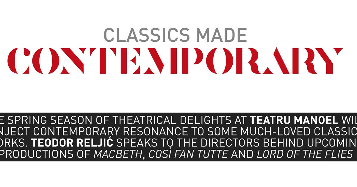 ENCORE Magazine (@encore_malta) on Twitter photo The spring season of theatrical delights at <a href="/teatrumanoel/">Teatru Manoel</a> will inject #contemporary resonance to some much-loved classic works. @teodoreljic speaks to the directors behind upcoming productions of #Macbeth, #CosiFanTutte and #LordofTheFlies <a href="/felic333/">Kenneth Z. Tabona</a> The spring season of theatrical delights at <a href="/teatrumanoel/">Teatru Manoel</a> will inject #contemporary resonance to some much-loved classic works. @teodoreljic speaks to the directors behind upcoming productions of #Macbeth, #CosiFanTutte and #LordofTheFlies <a href="/felic333/">Kenneth Z. Tabona</a>