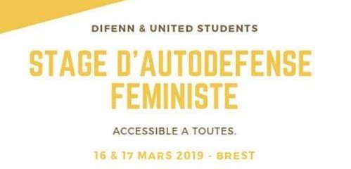 US_Brest's tweet photo. United Students et DIFENN organise un stage d'autodéfense féministe le 16&amp;17 Mars à Brest. 
Ouvert à toutes. 
Pour vous inscrire, rendez-vous ici : https://t.co/o1vQUbKCdD 
On attends plus que vous 😊 https://t.co/ZjUsBp5Exb