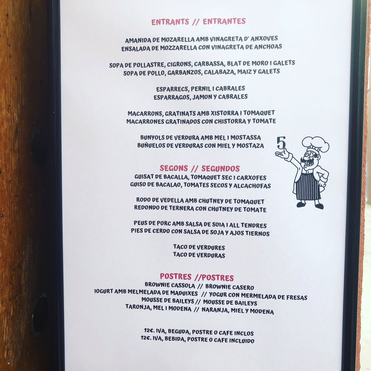 Menú para hoy miércoles #telefono #934666473  #restaurant #cinc #santacolomadegramenet #foodie #foodporn #food #restaurante #buenacocina #comer #menjar #gastronomia #santacoloma #yummy #grameneturismo #restaurant #cinc #SantaColomaGastronomica #picoftheday