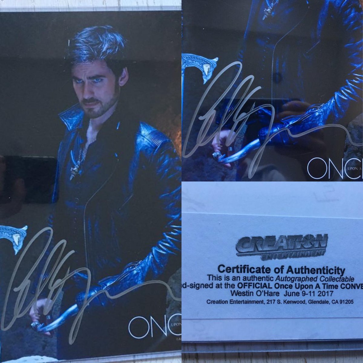ODonocrew's tweet photo. #ODonoweek Day 4 giveaway - 8x10 signed by the Captain himself, @colinodonoghue1! Very kindly gifted to us by @CreationEnt and hand signed at #OUATCHI 2017. Like and RT this tweet by 12pm PST today to enter! Winner will be announced at 12:30pm PST. You can also enter via @tumblr. https://t.co/ZYXGi5QBD1