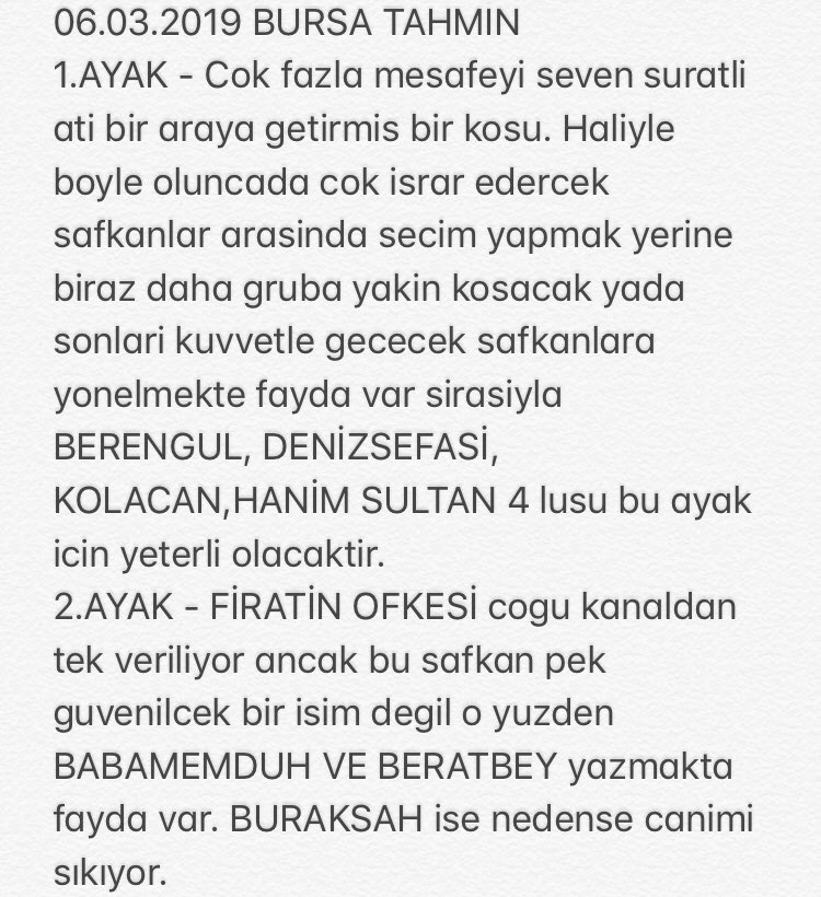 OdinEmre's tweet photo. 06.03.2019 BURSA TAHMİN ( ekte )

#ganyan #altili #altiliganyan #ganyantuyo #altilituyi #tahmin #altilitahmin #tjk #yaris #yaristahmin #bursatahmin #bursatuyo https://t.co/7WRHXEMsZS