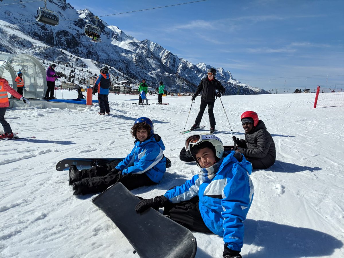 NcbisSecondary's tweet photo. Sprirts are high as we all advance in our pursuit of perfecting our sking and snowboarding skills. We've had some snow fall but are excited about more  in the next few days. When not on the slopes, the kids have been enjoying movies, quizzes, and sledging. Smiles all around! https://t.co/y1xtjWqqyq
