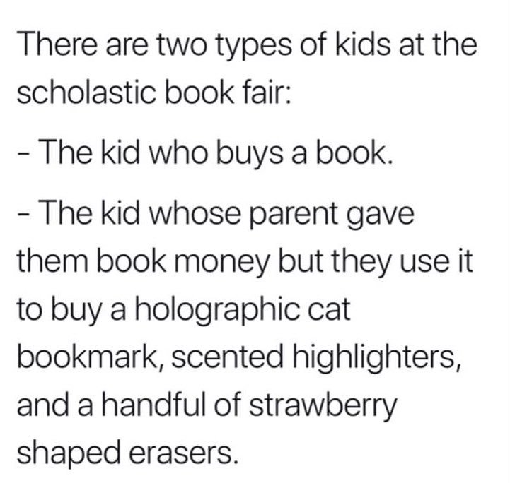 Saw this today and had to chuckle, as my class is visiting our Book Fair today. 🤪<a href="/MarlboroES/">Marlboro Elementary School</a>