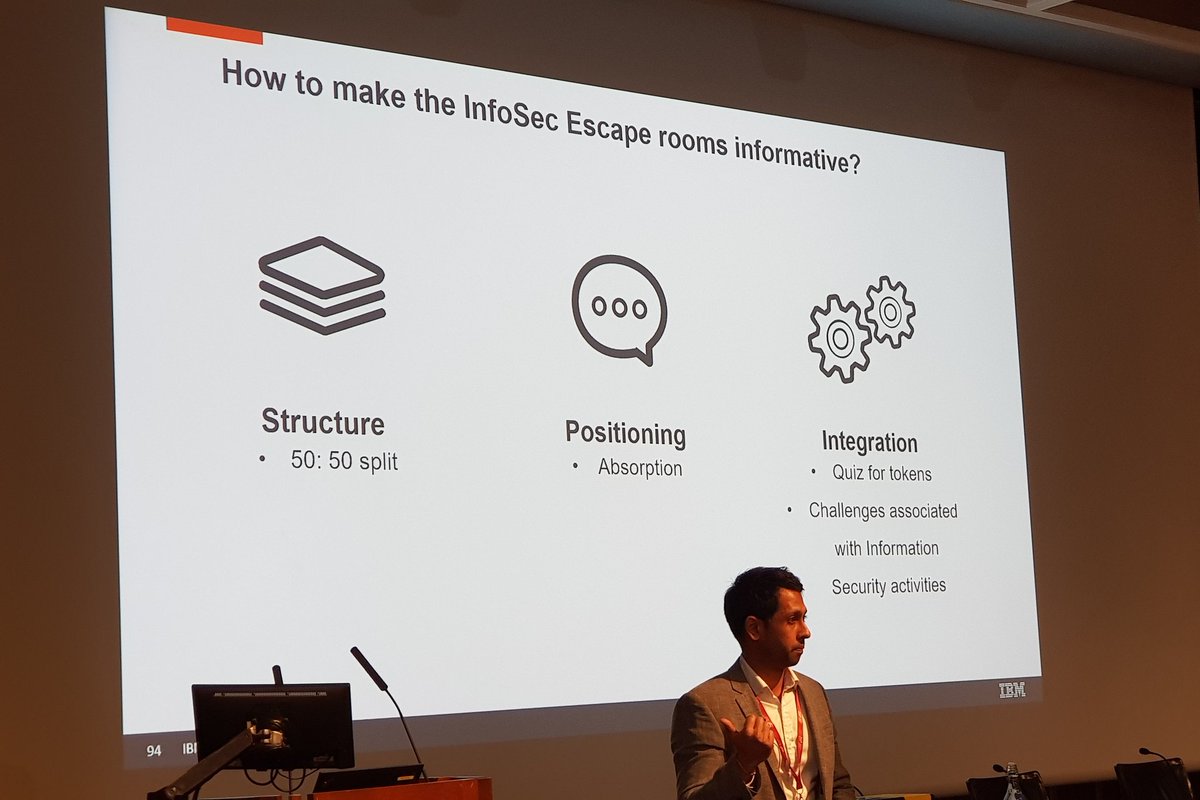 markachaplin's tweet photo. Lushin Premji demonstrating the information security escape room at @securityforum UK Spring Conference in London #ISFCon Great props for #securityawareness https://t.co/XrJ9OUx6oa