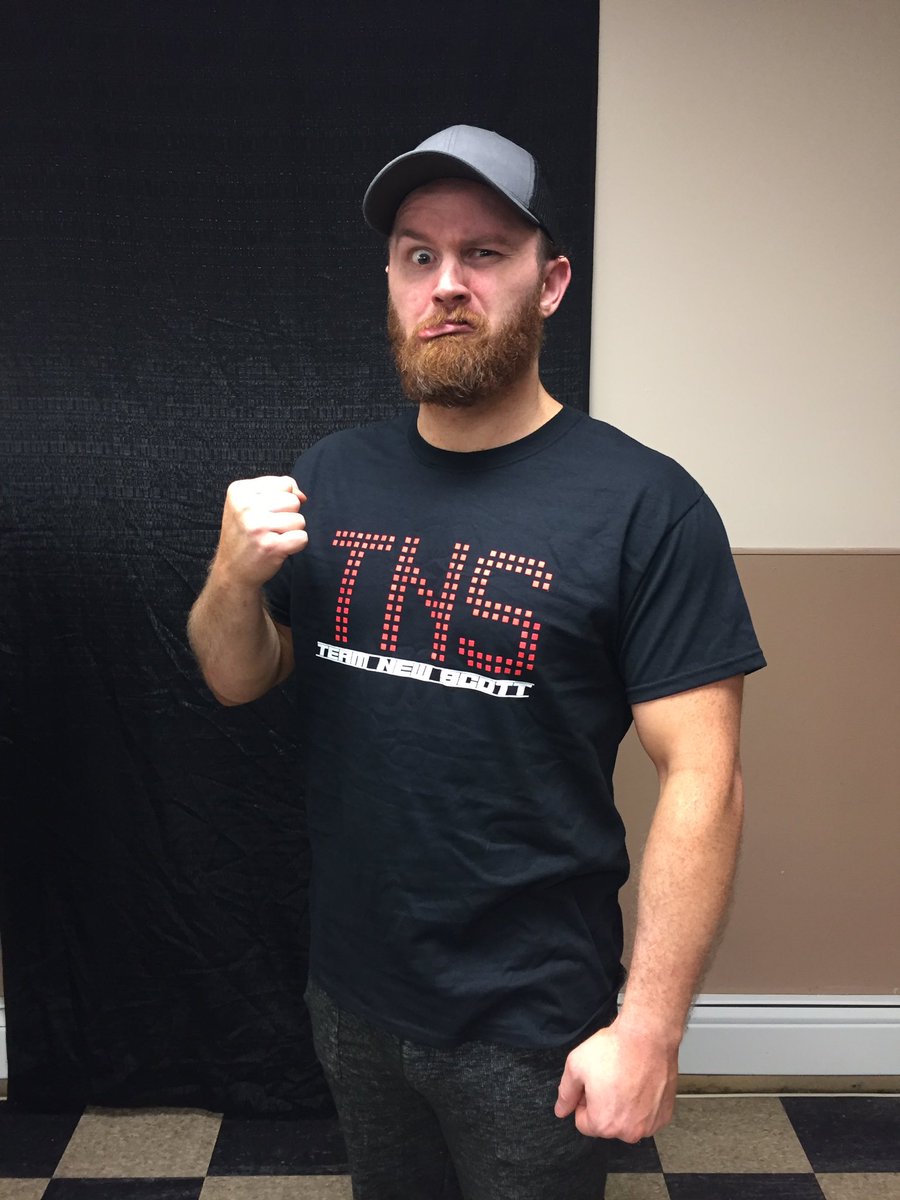 NewScott's tweet photo. Look how amazing @LiLBLAY96, @circuithawk, @JDoubleJeffJame & @MaxPowerWrestle look in this Team #NewScott Gear! Get The Gear, Be One Of Us! #MaritimeWrestling #Prowrestlingtees #Halifax #NovaScotia #HalifaxNoise https://t.co/PW3B5T2jfb