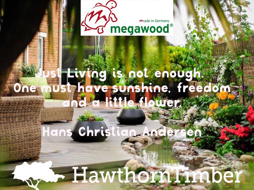 In the words of Hans Christian Andersen..Just living is not enough. One must have sunshine, freedom and a little flower. Talk to us or one of our exclusive national distributors about how to create a stunning vista in your very own garden #gardens #decking #composite #landscape