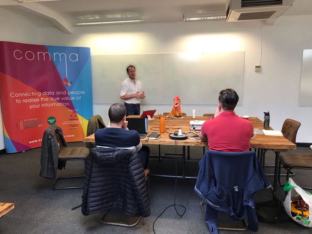 data_chicken's tweet image. It&apos;s a game of &apos;Where&apos;s Data Chicken&apos;. Inducting the newbies into @CommaGlobal with boss man @WellsXX.  #freshmeat #datafails #datachicken