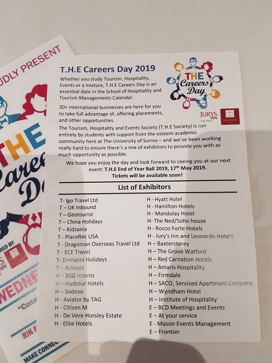 Delighted to be at the <a href="/THESociety_Uni/">THESociety</a> Careers Day <a href="/uniofsurrey/">University of Surrey</a> with our current placement student Yasmin and fantastic to see so many of our members exhibiting too! #mytourismjob